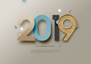 2019豬年數字創意圖形素材PSD 開啟數字文化創意新篇章